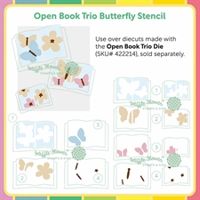 Waffle Flower Stencil Set - Open Book TRIO Butterfly Stencil