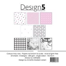 Design 5 Paper Pad 15x15 cm - Pink Sky