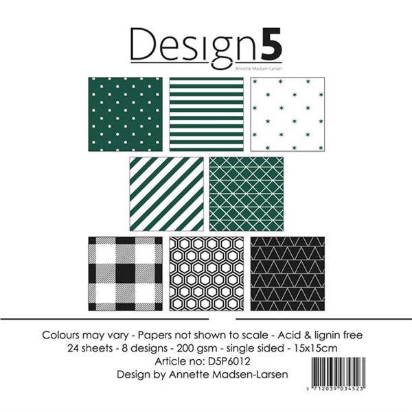 Design 5 Paper Pad 15x15 cm - Smoke Green
