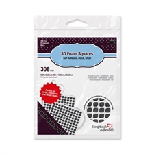 Scrapbook Adhesives Foam Squares SMALL - Black (308 pcs)