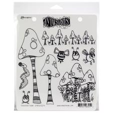 Cling Rubber Stamp Set - Dylusions / Toadstool Town