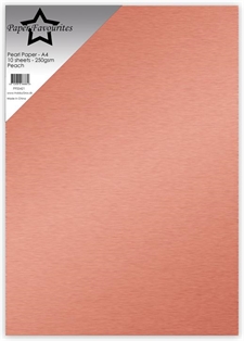Paper Favourites Pearl Paper (Cardstock) A4 - 250 gram / Peach (10 ark)