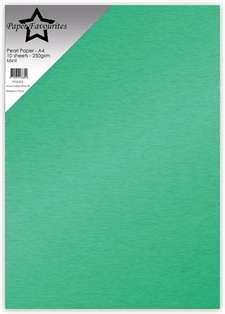 Paper Favourites Pearl Paper (Cardstock) A4 - 250 gram / Mint (10 ark)