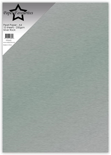 Paper Favourites Pearl Paper (Cardstock) A4 - 250 gram / Silver Rock (10 ark)
