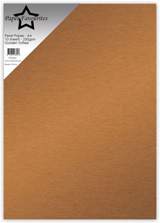 Paper Favourites Pearl Paper (Cardstock) A4 - 250 gram / Golden Toffee (10 ark)