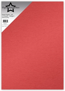 Paper Favourites Pearl Paper (Cardstock) A4 - 250 gram / Terracotta (10 ark)