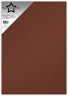 Paper Favourites Pearl Paper (Cardstock) A4 - 250 gram / Rusty Brown (10 ark)