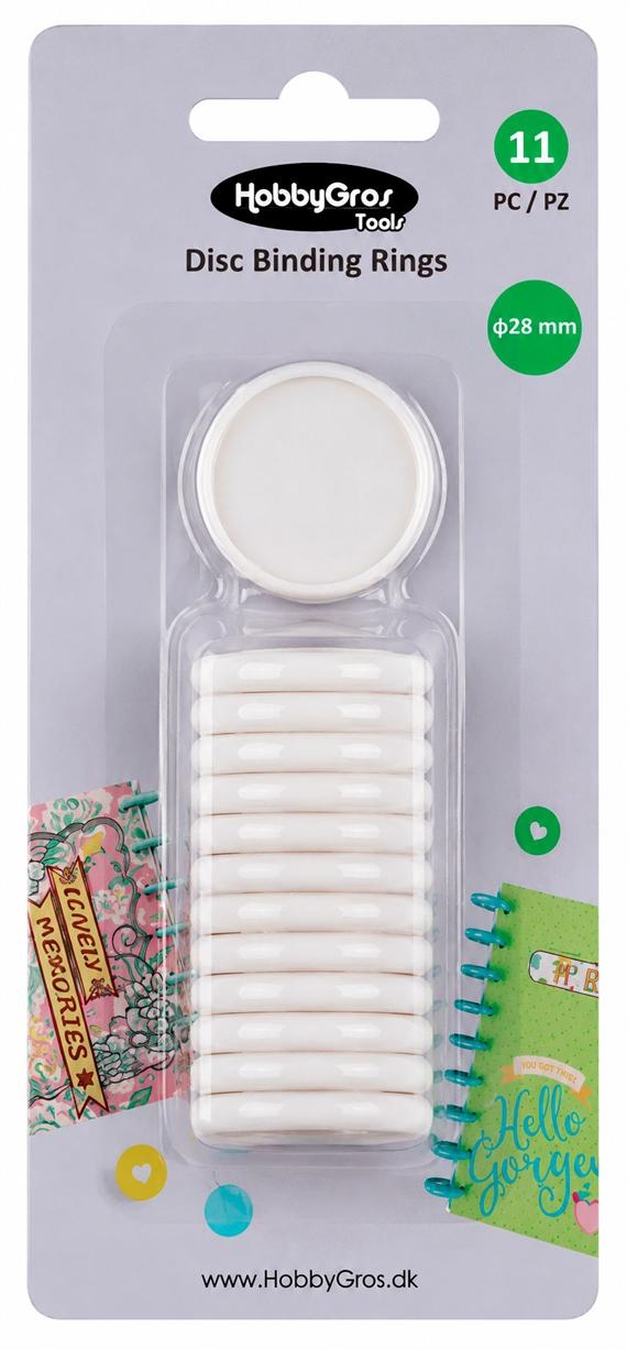 Hobbygros Tools - Disc Binding Rings 28 mm / White