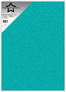 Paper Favourites Glitter Cardstock - Ice Blue (5 ark)