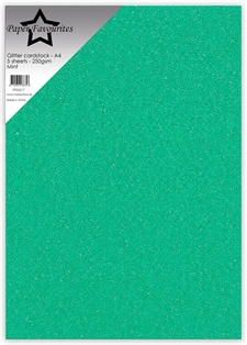 Paper Favourites Glitter Cardstock - Mint (5 ark)