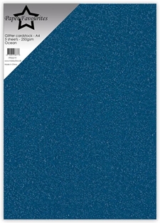 Paper Favourites Glitter Cardstock - Ocean (5 ark)