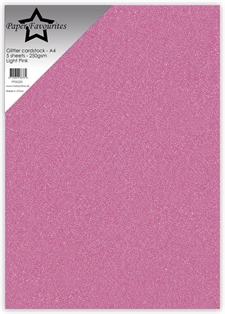 Paper Favourites Glitter Cardstock - Light Pink (5 ark)