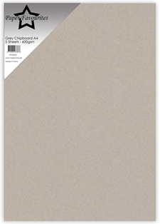 Paper Favourites Grey Chipboard - A4 (5 ark)