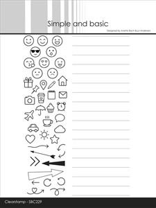 Simple and Basic Clear Stamp - Lines & Icons A6+