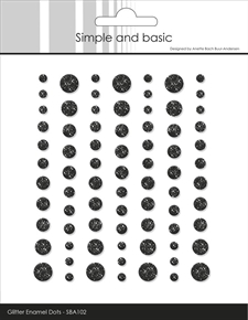 Simple and Basic Glitter Enamel Dots - Black
