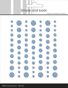 Simple and Basic Glitter Enamel Dots - Light Blue