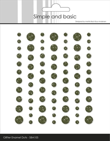 Simple and Basic Glitter Enamel Dots - Forest Green