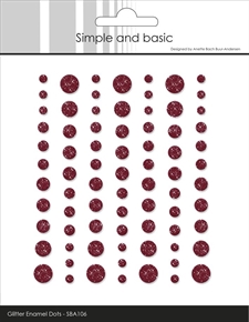 Simple and Basic Glitter Enamel Dots - Wine Red