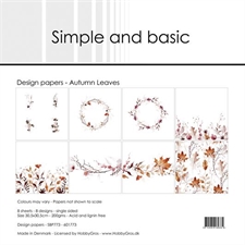 Simple and Basic Design Papers - Autumn Leaves 30,5x30,5 cm (stor)