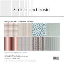 Simple and Basic Design Papers - Christmas Patterns 30,5x30,5 cm (stor)