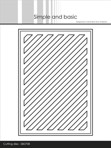 Simple and Basic Die - A6 Rectangle Diagonal Striped Panel w. Piercing