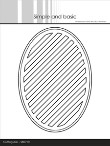 Simple and Basic Die - A6 Oval Diagonal Striped Panel w. piercing
