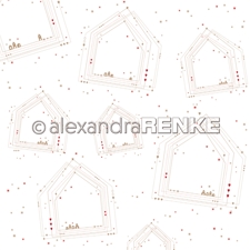 Alexandra Renke Design Scrapbook Paper 12x12" - Geometric Christmas / Many Houses