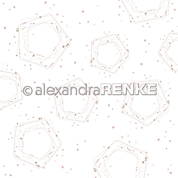 Alexandra Renke Design Scrapbook Paper 12x12" - Geometric Christmas / Many Polygons