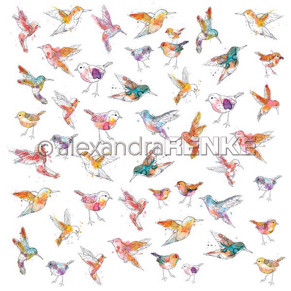 Alexandra Renke Design Scrapbook Paper 12x12" - Paradise / Little Pink Sparrows