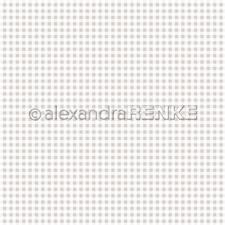 Alexandra Renke Design Scrapbook Paper 12x12" - Fine Small Grey Beige Check