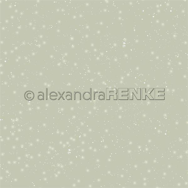 Alexandra Renke Design Scrapbook Paper 12x12" - Green Starry Snow Sky