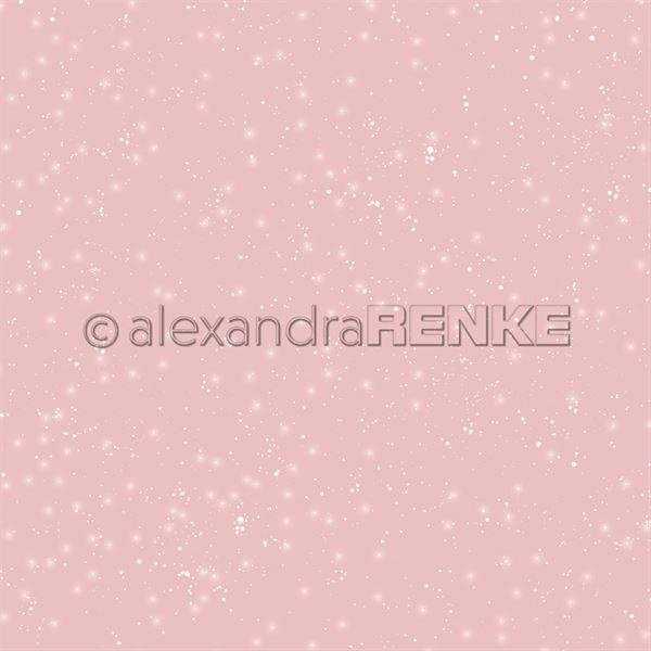 Alexandra Renke Design Scrapbook Paper 12x12" - Antique Pink Starry Snow Sky Dark