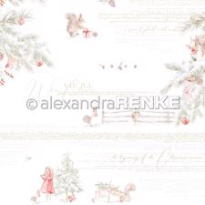 Alexandra Renke Design Scrapbook Paper 12x12" - Squirrel and Girl in Snow