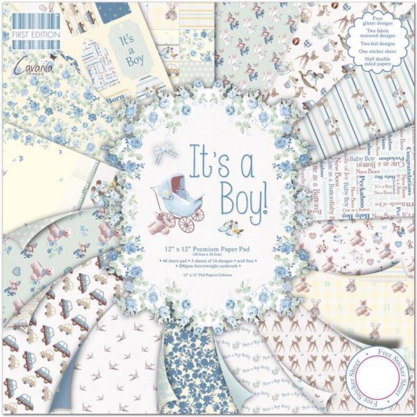 First Edition Paper Pad 12x12" - It\'s a Boy