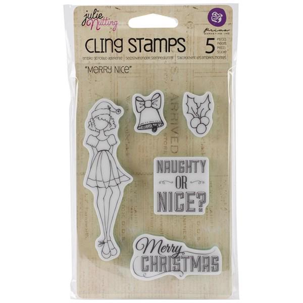Prima Mixed Media Doll Stamp Cling Stamps - Merry Nice