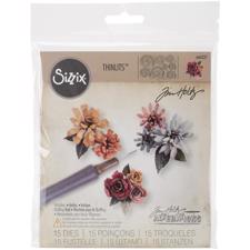 Sizzix Thinlits - Tim Holtz / Tiny Tattered Florals (incl. tool)