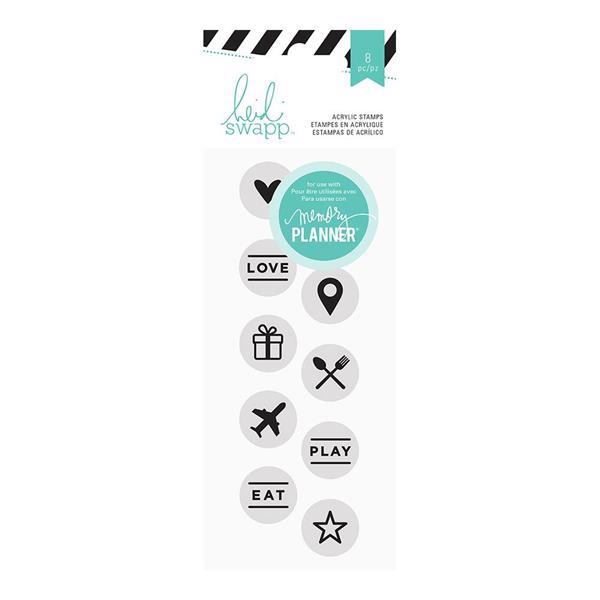 Heidi Swapp Planner System - Hello Beautiful Acrylic Stamps / Circle Icons