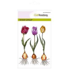 CraftEmotions Clear Stamp Set - Tulip