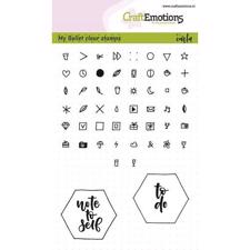 CraftEmotions Clear Stamp Set - Bullet Journal / Signs 5mm