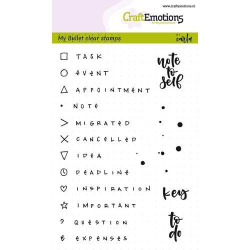 CraftEmotions Clear Stamp Set - Bullet Journal / Signs & Text