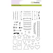 CraftEmotions Clear Stamp Set - Bullet Journal / Signs Big