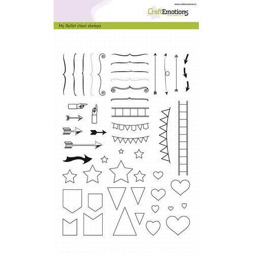 CraftEmotions Clear Stamp Set - Bullet Journal / Signs Big