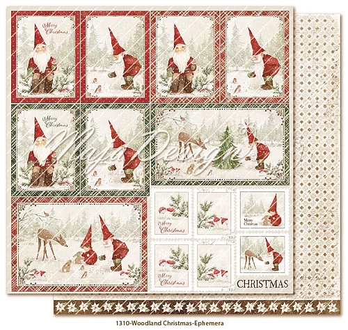 Maja Design Scrapbook Paper - Woodland Christmas / Ephemera