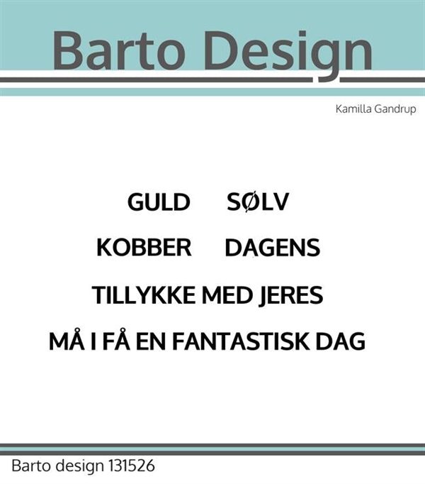 Barto Design Clearstamp - Tekster til Bryllup die