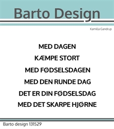 Barto Design Clearstamp - Tekster til Tillykke die