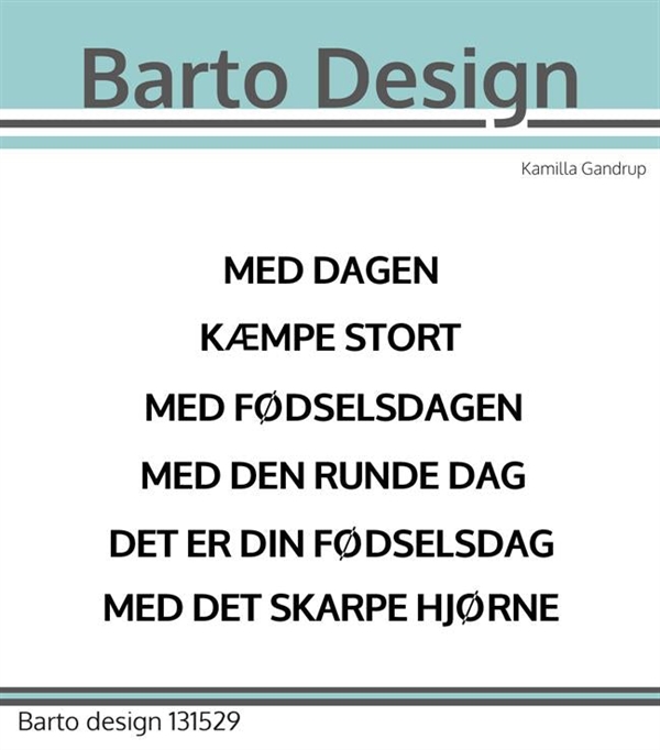 Barto Design Clearstamp - Tekster til Tillykke die
