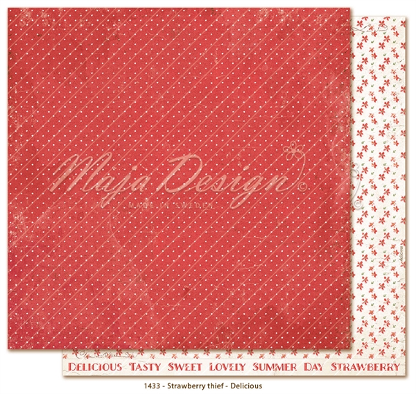 Maja Design Scrapbook Paper - Strawberry Thief / Delicious