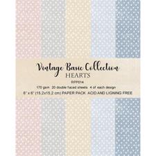 RePrint Scrapbooking Paper pack 6x6" - Basic Collection Pastel Hearts
