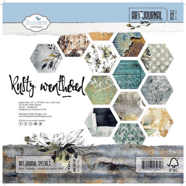 Elizabeth Crafts Paper Pack 12x12" - Rusty Weathered