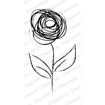 IO Stamps Cling Stamp - Scribble Flower
